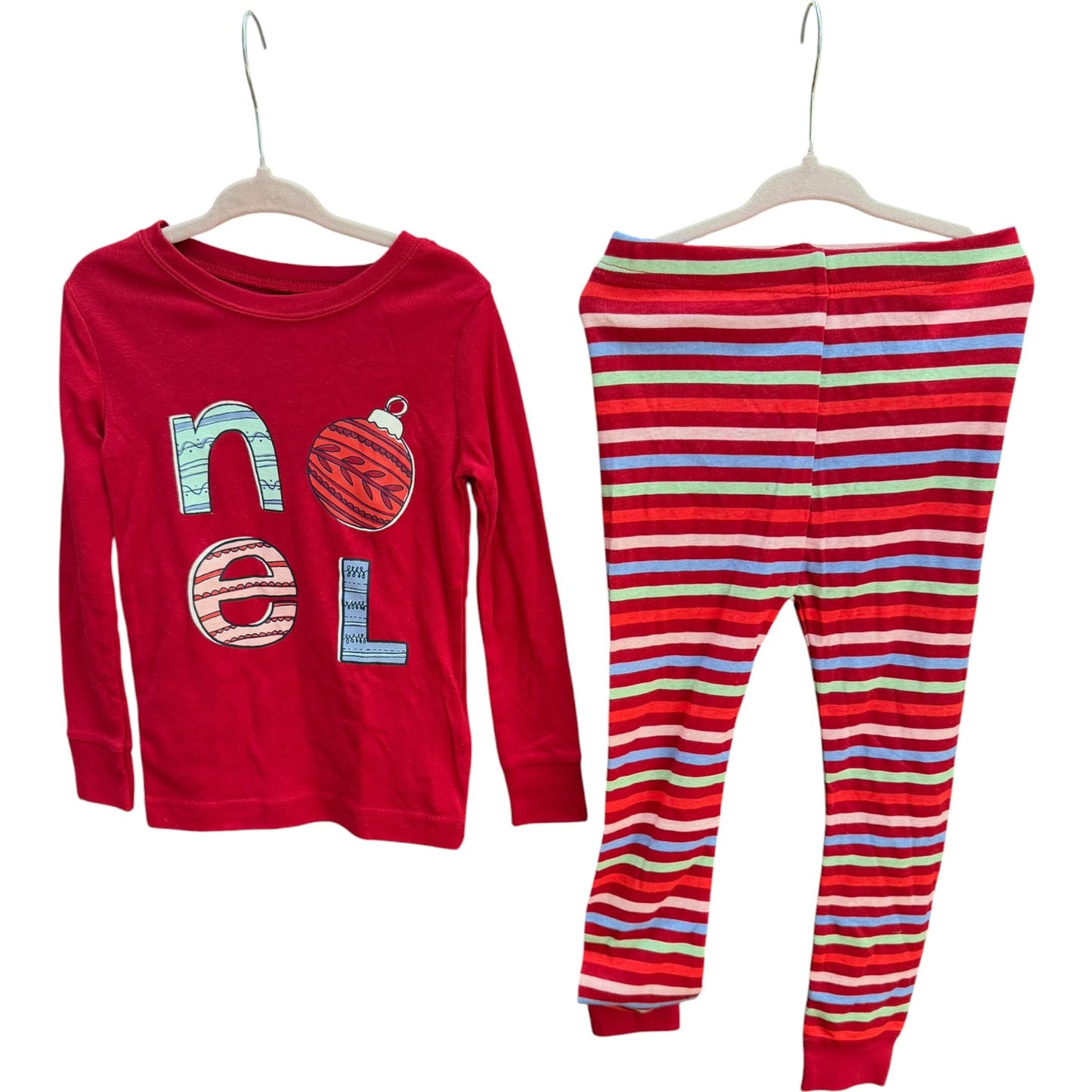 5T Long-sleeve Noel Shirt with Matching Striped Holiday Leggings NWT