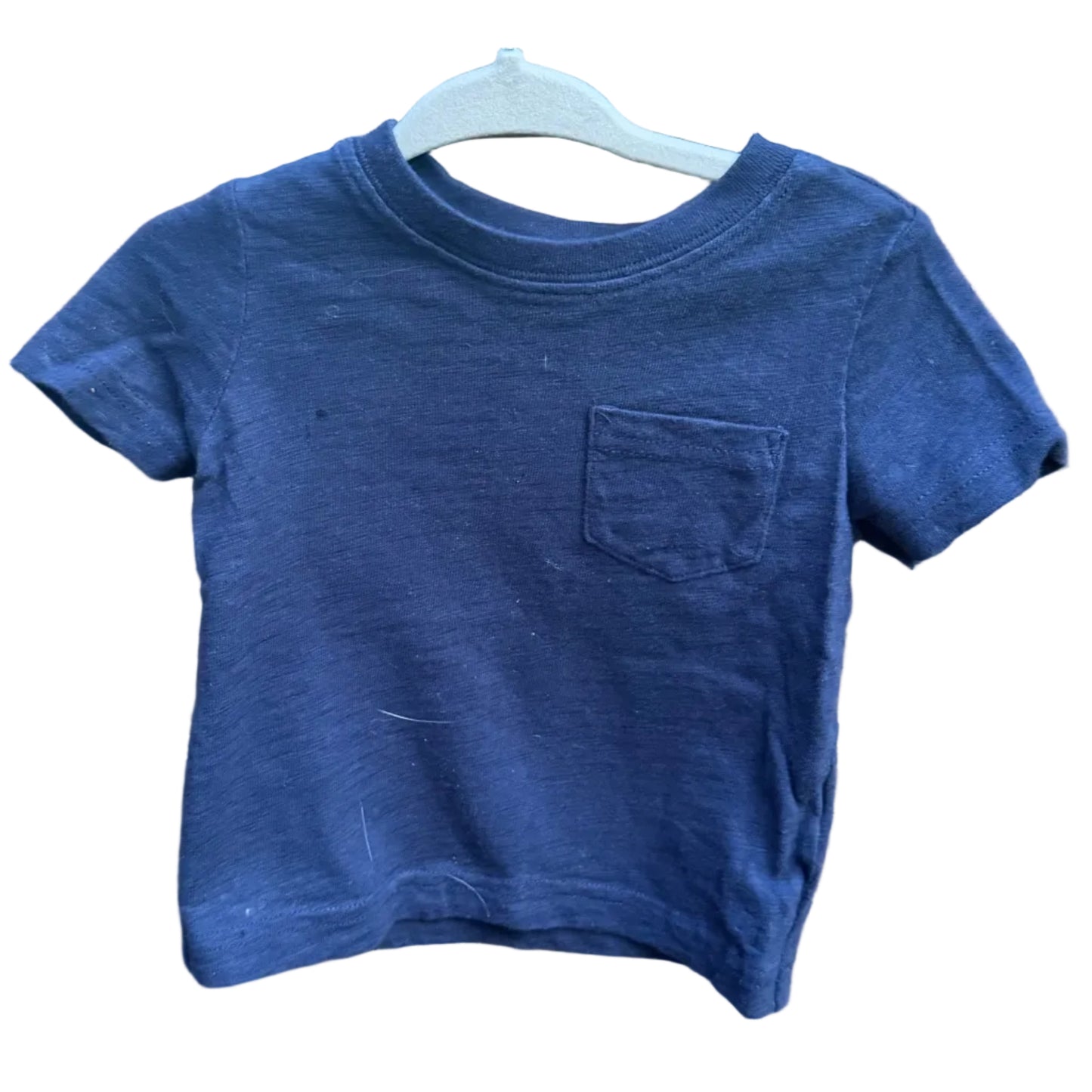 6-12M Janie and Jack Navy Pocket Short-sleeve Shirt EUC