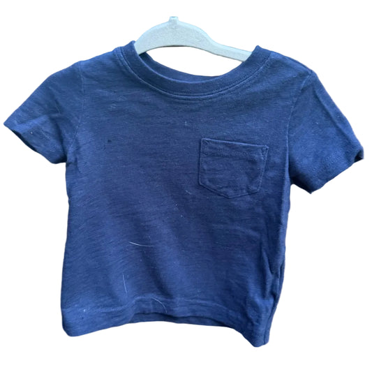 6-12M Janie and Jack Navy Pocket Short-sleeve Shirt EUC