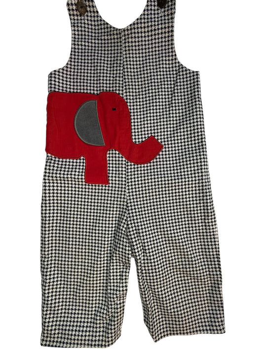 2T La Jenns Black and White Hownstooth with Red Elephant Longall EUC