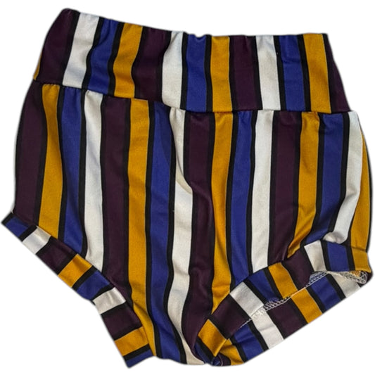Bella-Breez Purple, Yellow, Blue & White Striped Shorts size 2T excellent used condition