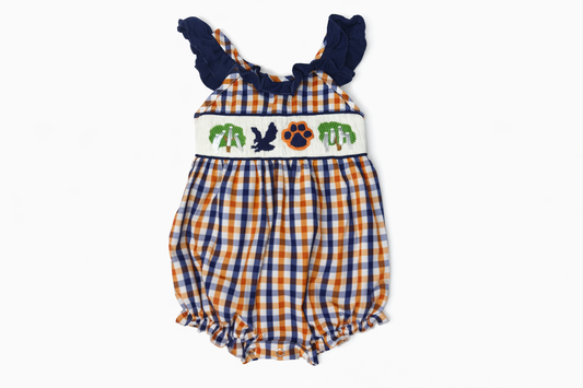 Little Birdie Co Auburn Gingham Bubble size 9M excellent used condition