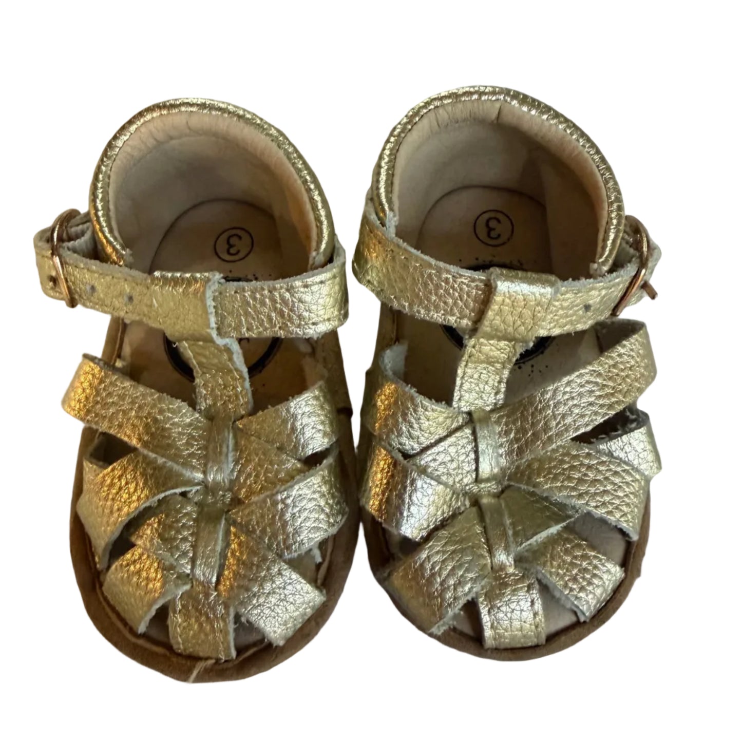 Size 3 Little Love Bug Gold Shoe GUC