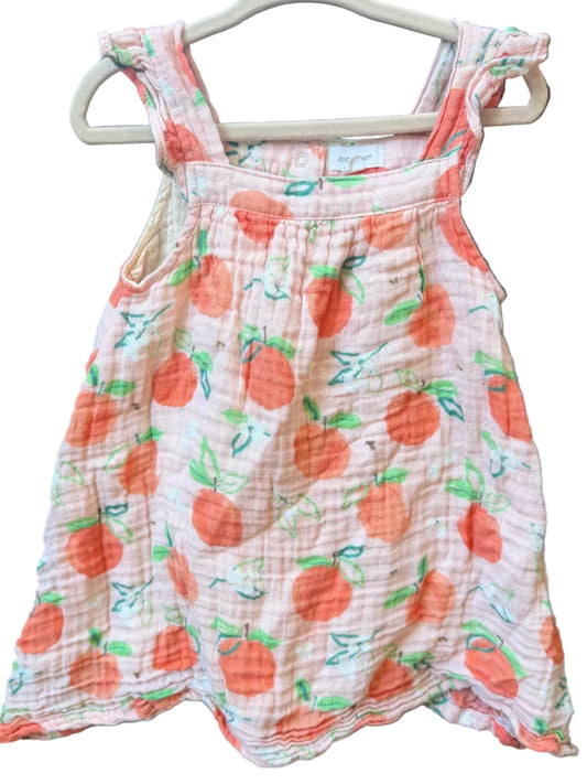 2T Angel Dear Terry Cloth Baby Pink Sleeveless Peach Dress GUC