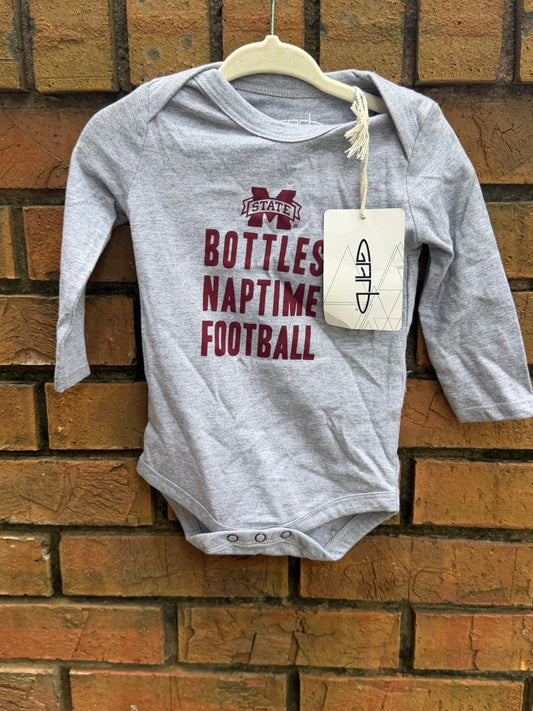 6M Garb Mississippi State Long-sleeve Onesie