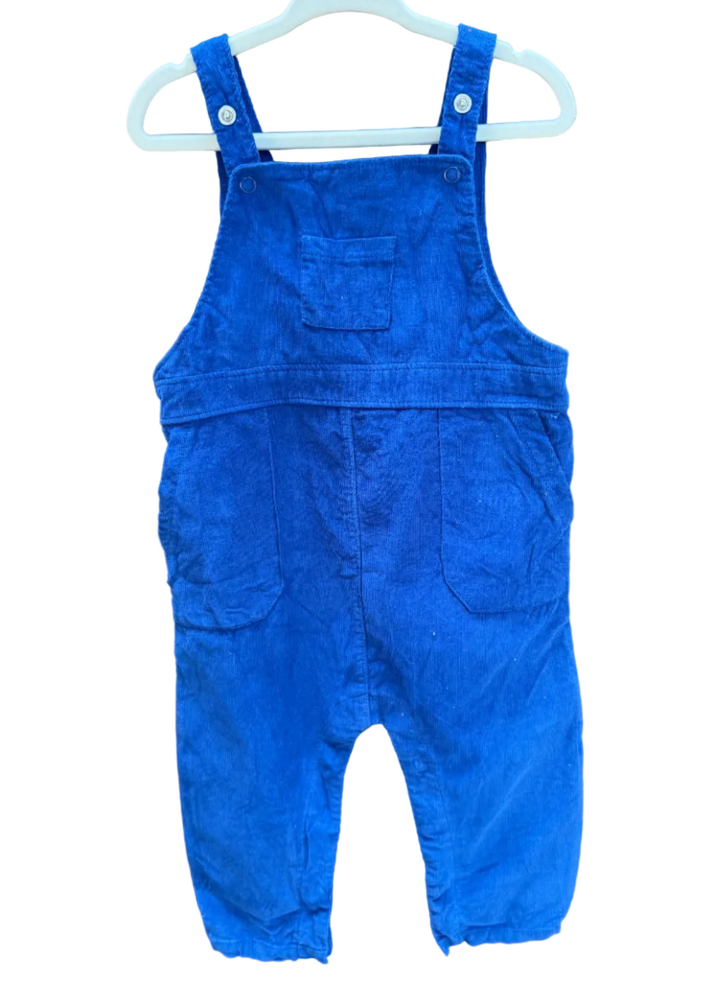 12-18M Angel Dear Blue Corduroy Overalls with Front and Side Pockets EUC