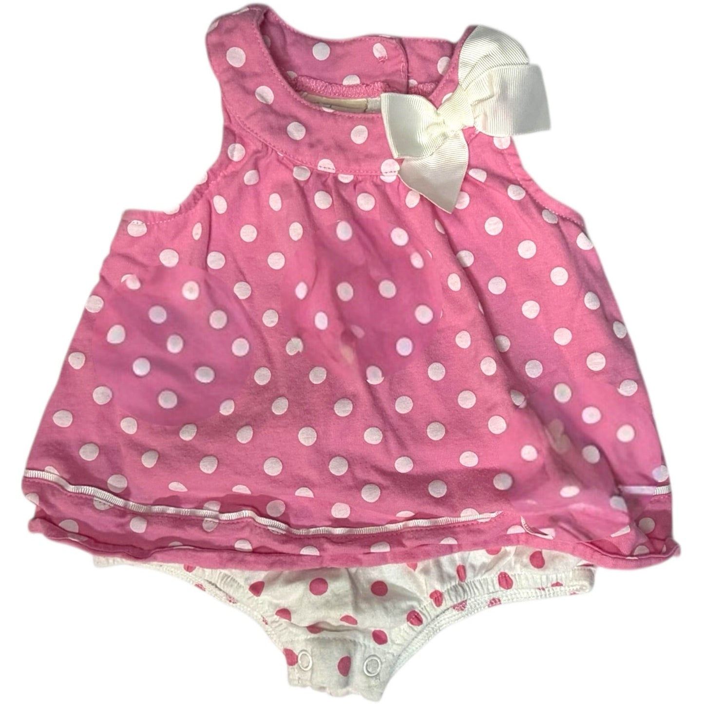 First Impressions Pink Polka Dot Bubble size 12M good used condition