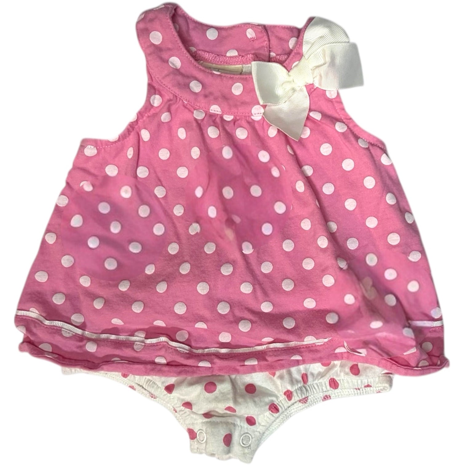 First Impressions Pink Polka Dot Bubble size 12M good used condition