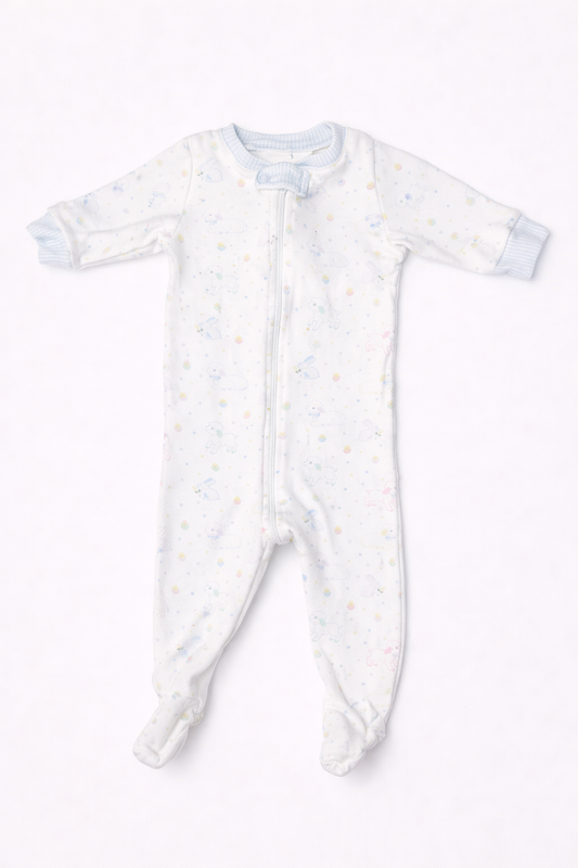Lullaby Set Lamb and Chick Footie Sleeper 100% Pima Cotton size 6M good used condition
