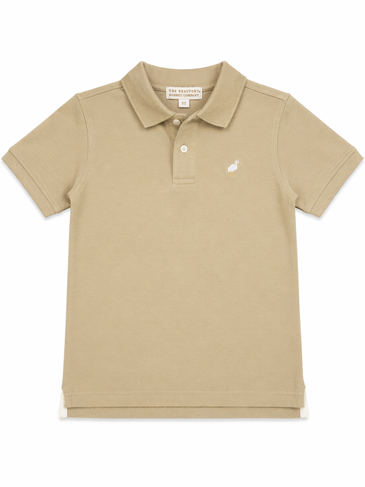 The Beaufort Bonnet Company Khaki Short-Sleeve Polo size 8 excellent used condition