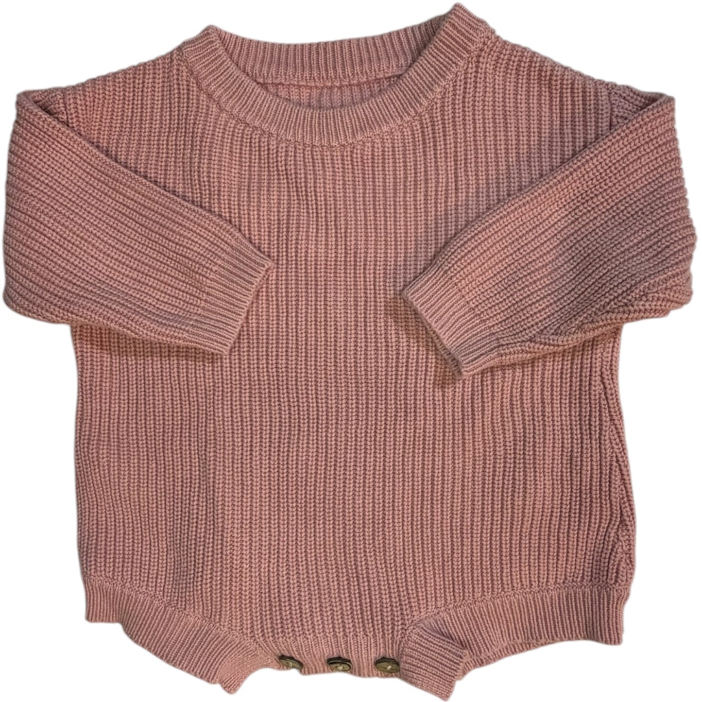 Pink Sweater Bubble with Brown Buttons EUC size 2T (90) gently used