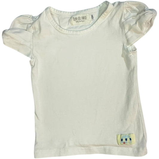 Trendy Little Camper Kids Boutique White Short-Sleeve Blouse size 18M good used condition