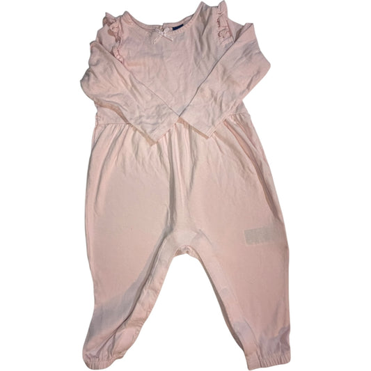 Old Navy Baby Pink Long-Sleeve Ruffle Romper size 12-18M good used condition