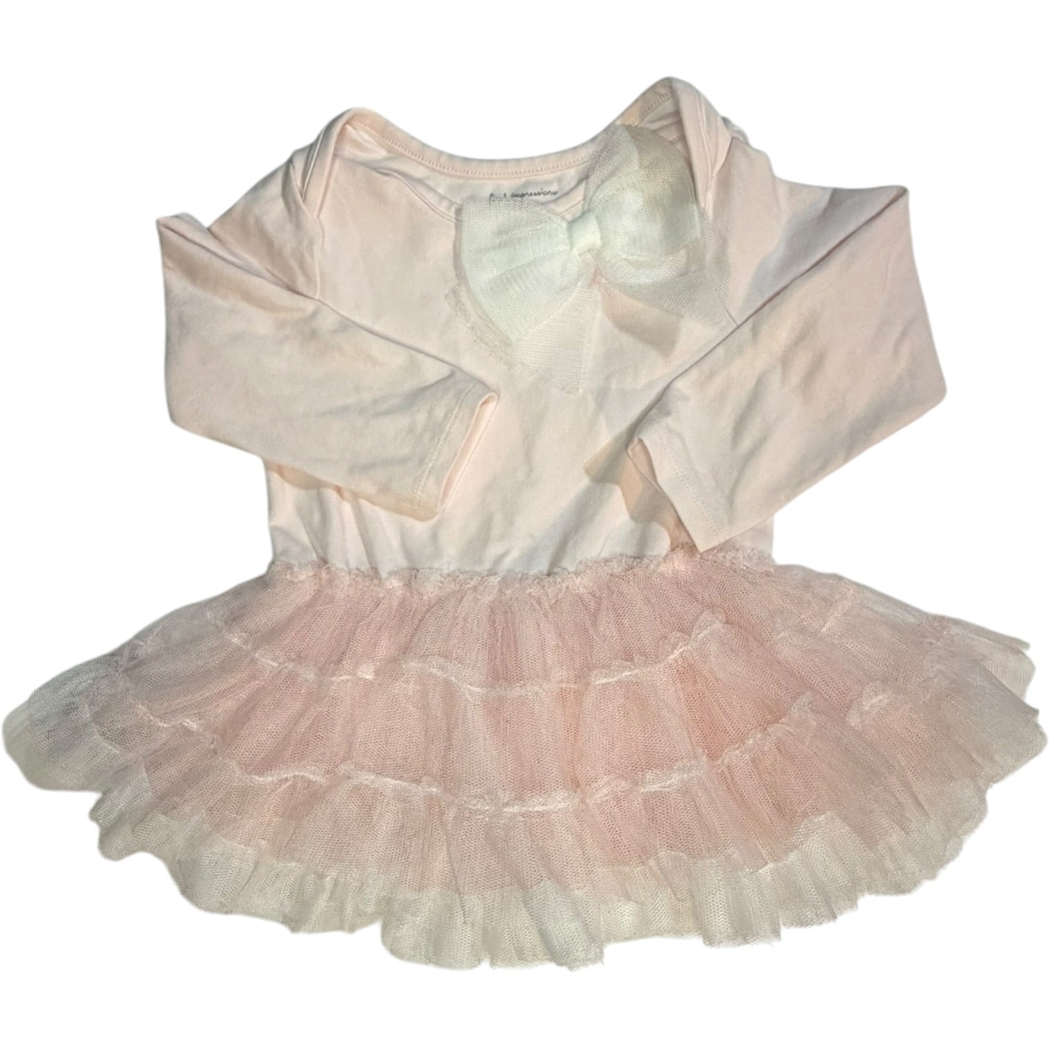 First Impressions Baby Pink Tutu Long-Sleeve Dress size 6-9M excellent used condition