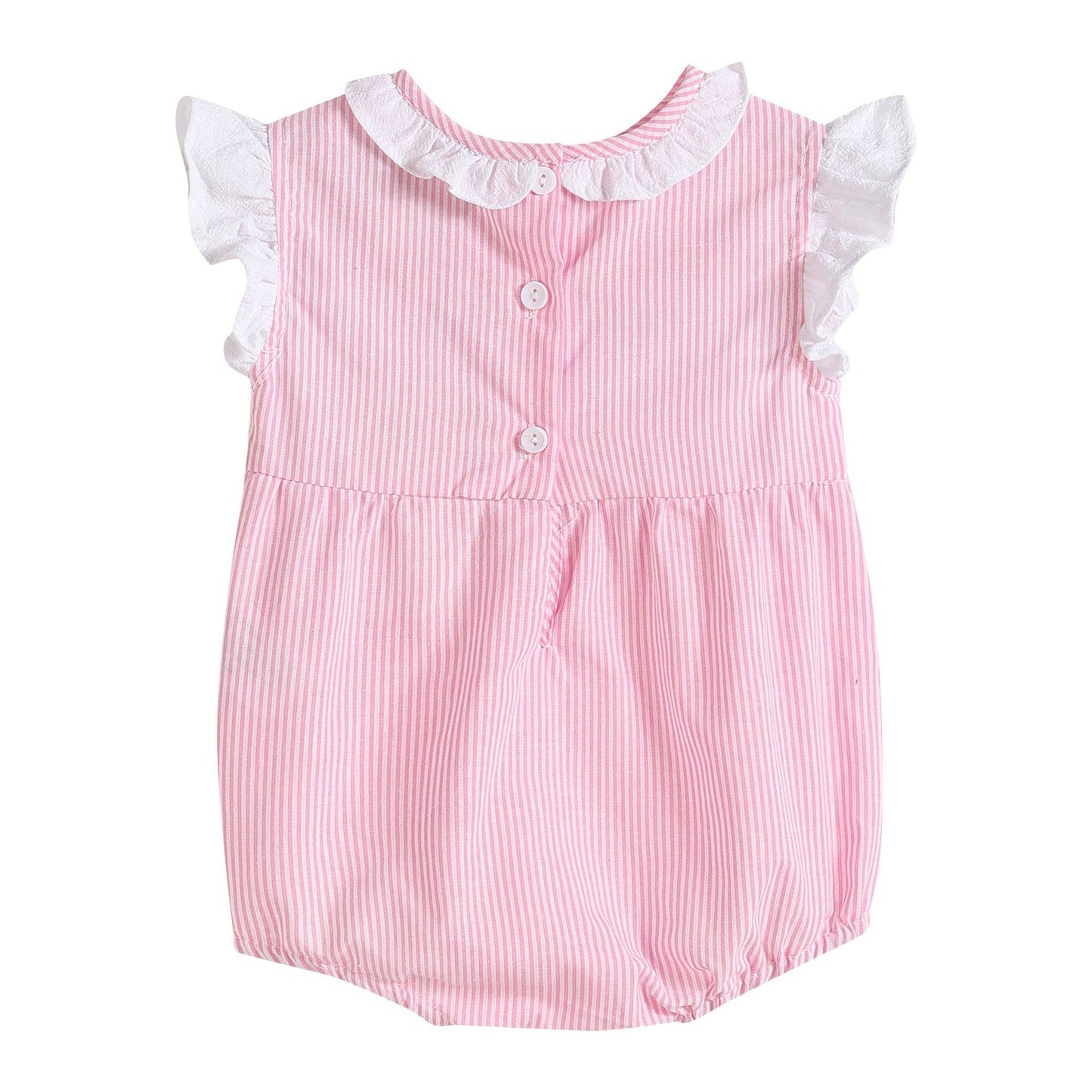 3-6M | Lil Cactus | Pink Striped Lil Sister Smocked Romper | NWT