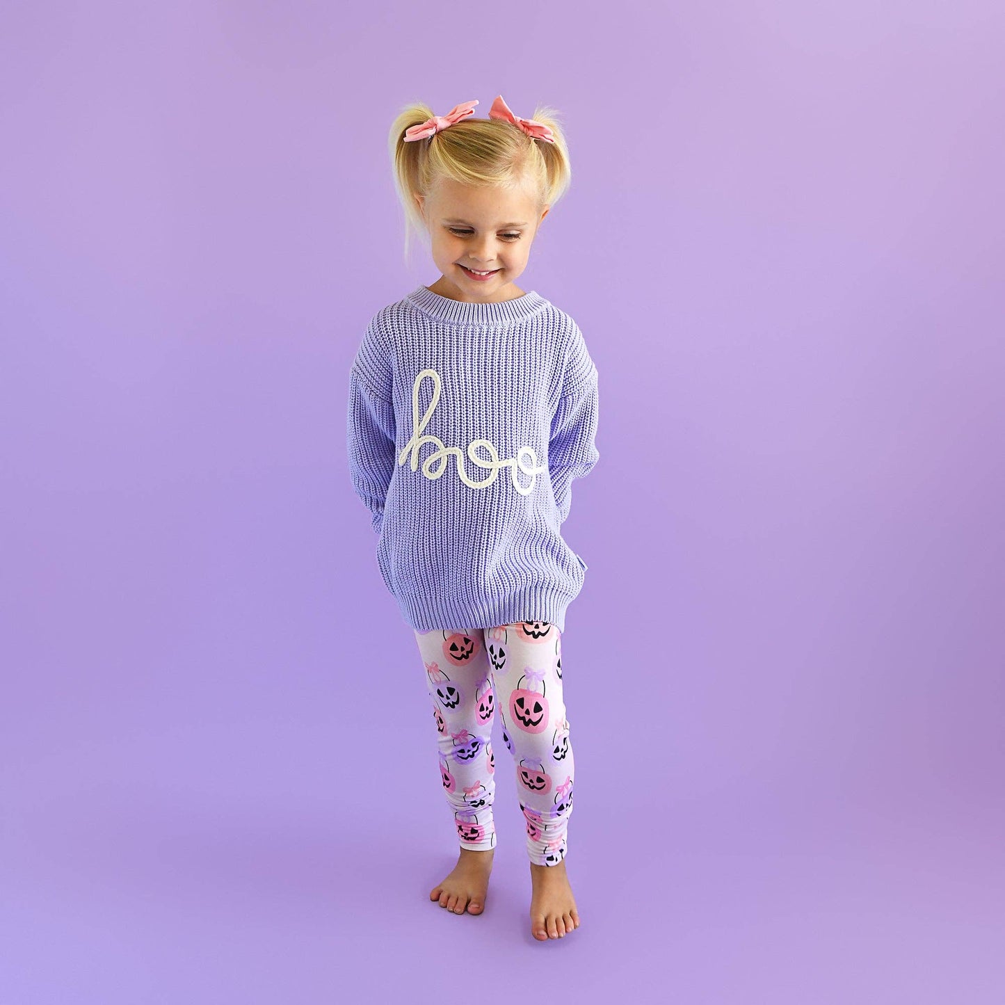 2T/3T | Gigi and Max | Boo Purple Solid Knit Halloween Sweater | NWT