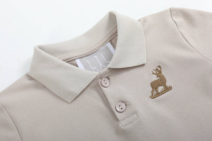 5Y | Lil Cactus | Brown Mule Deer Polo Shirt | NWT