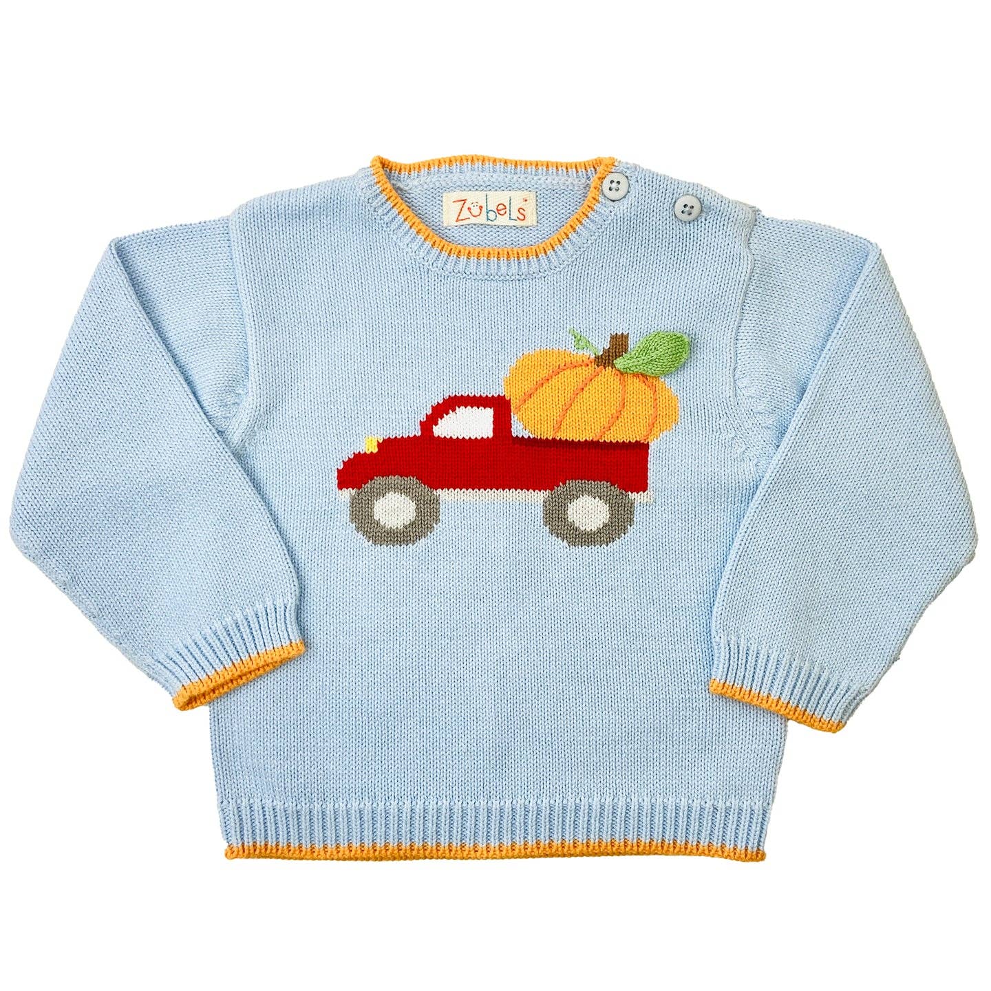 18M | Zubels | Pumpkin Truck Knit Sweater | NWT