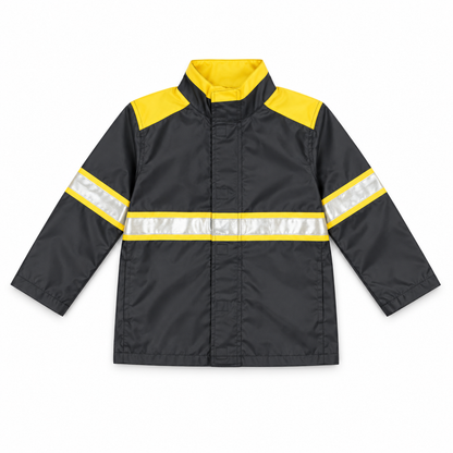 Crazy 8 black and yellow reflective dress-up jacket, size 7/8