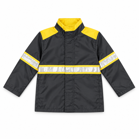Crazy 8 black and yellow reflective dress-up jacket, size 7/8
