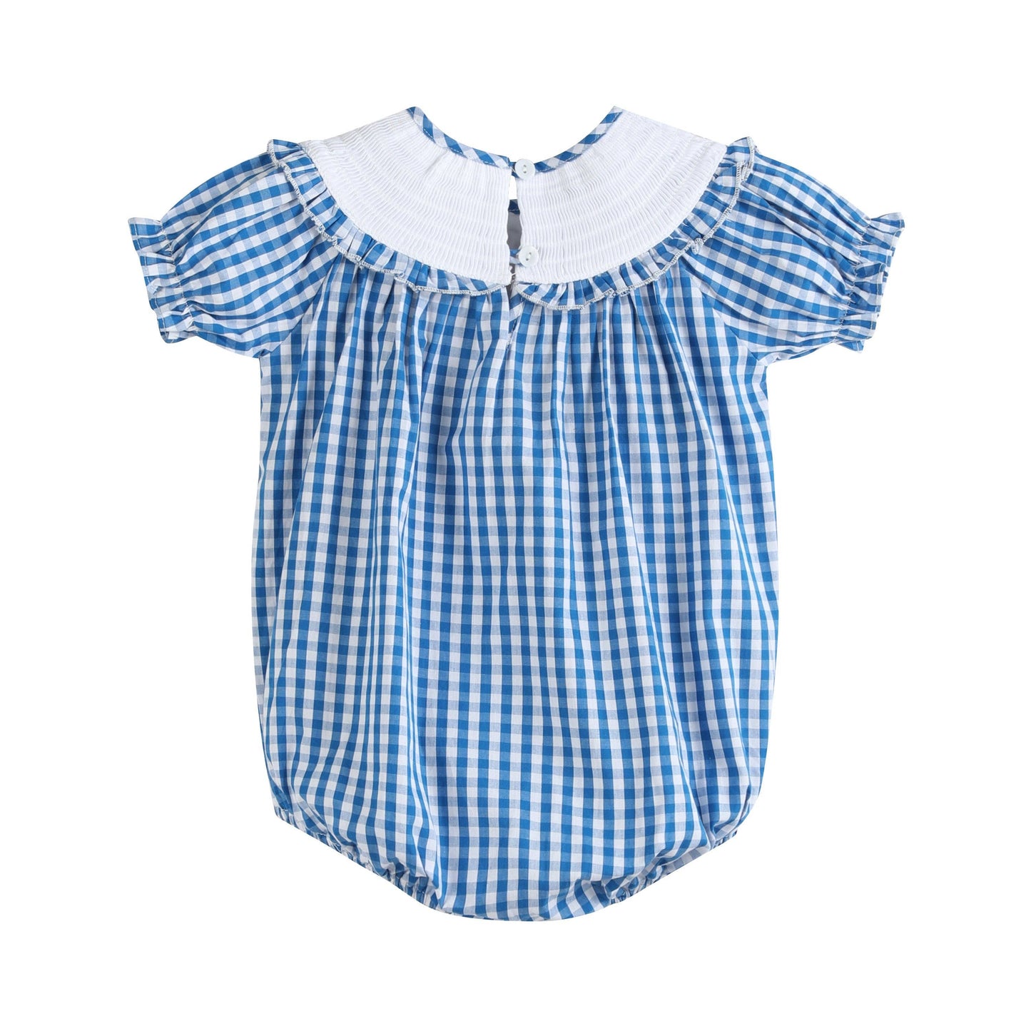 6-12M | Lil Cactus | Blue Gingham Pumpkin Smocked Ruffle Romper | NWT