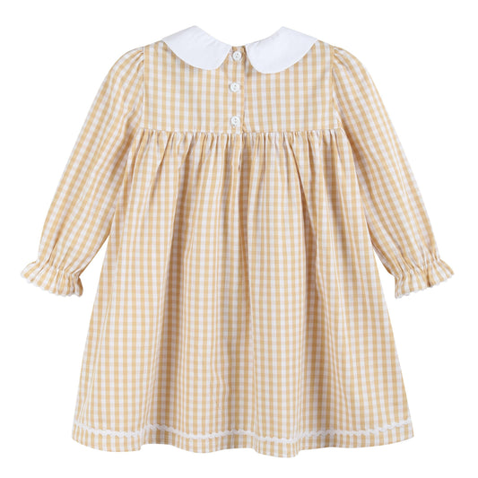 2T | Lil Cactus | Light Brown Gingham Pumpkin Vine Ruffle Dress | NWT