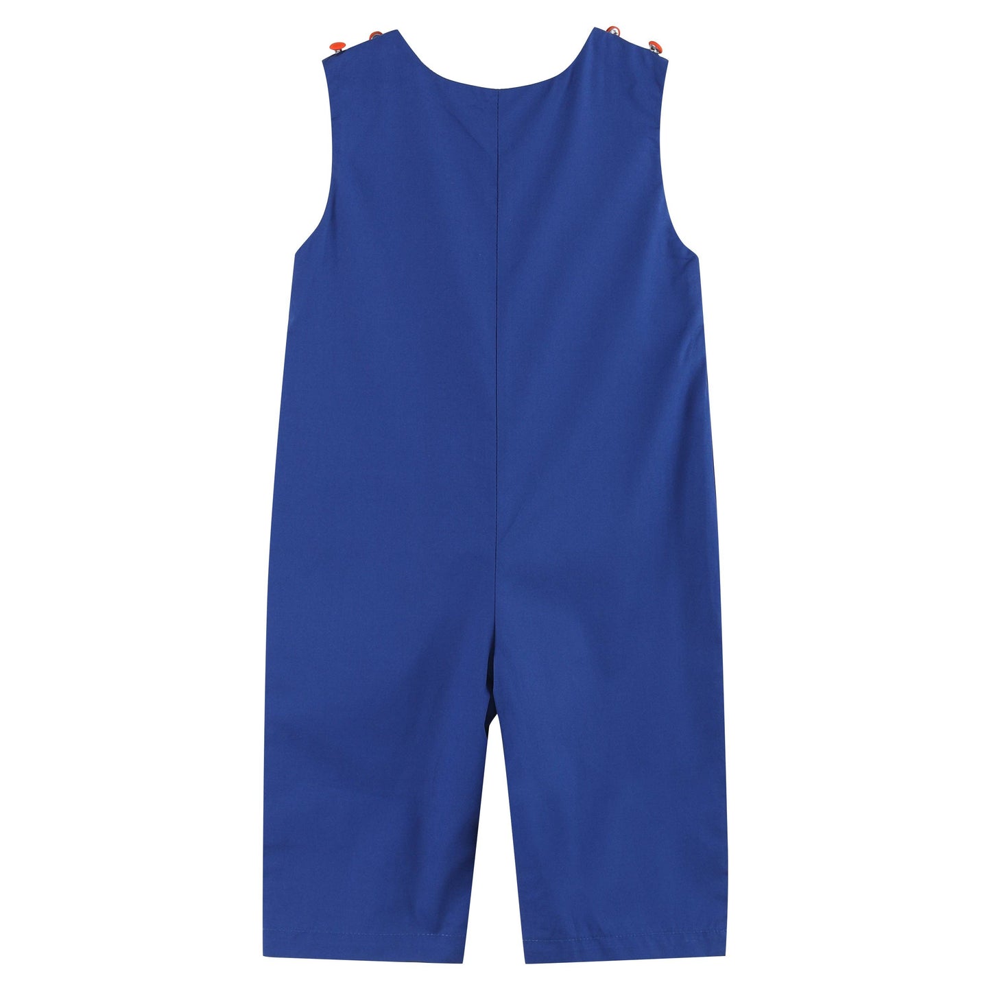 12-18M | Lil Cactus | Blue and Orange Football Smocked Overalls | NWT