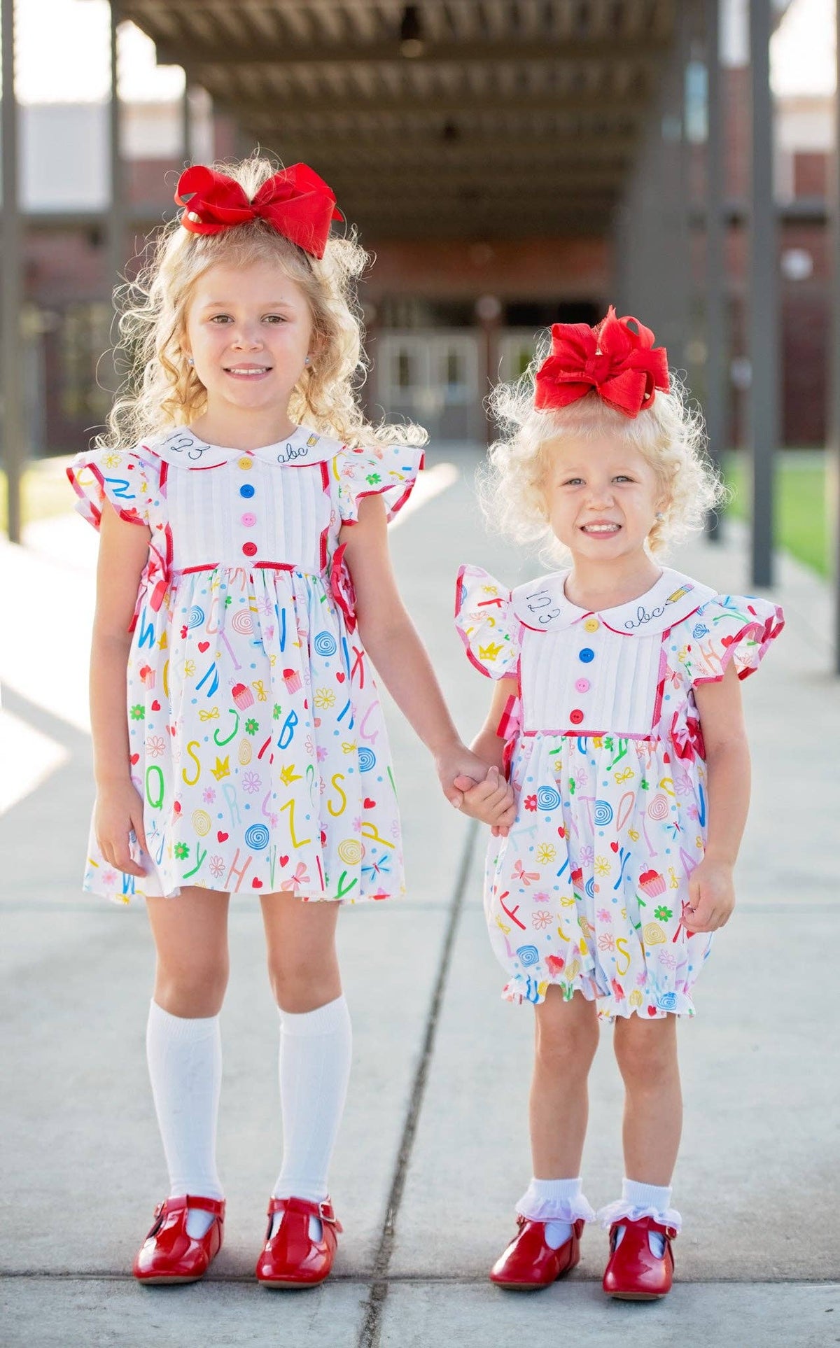 12M | Posh Pickle | ABCs & 123s Alphabet Print Embroidered Collar Bubble | NWT