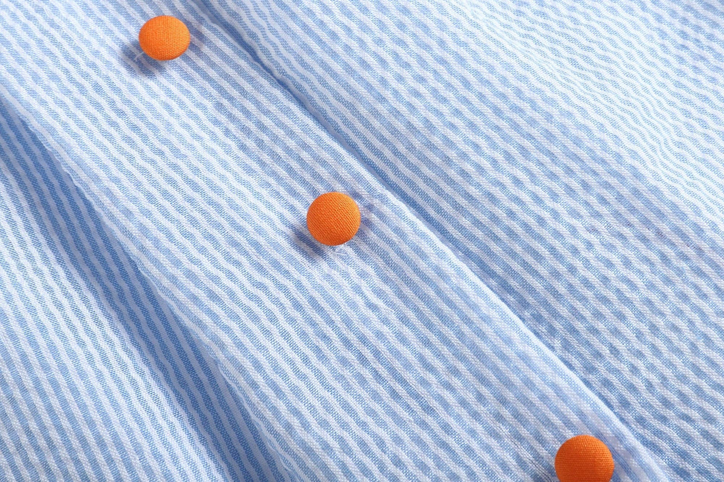 3T | Lil Cactus | Light Blue Seersucker Pumpkin Baby Yoke Dress | NWT