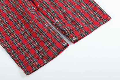 3-6M | Lil Cactus | Red Christmas Plaid Santa Yoke Overalls | NWT