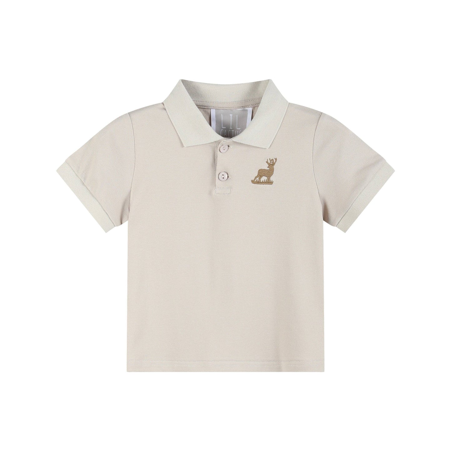 5Y | Lil Cactus | Brown Mule Deer Polo Shirt | NWT