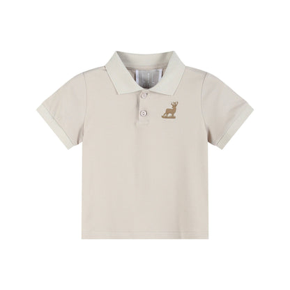 5Y - Lil Cactus - Brown Mule Deer Polo Shirt - NWT