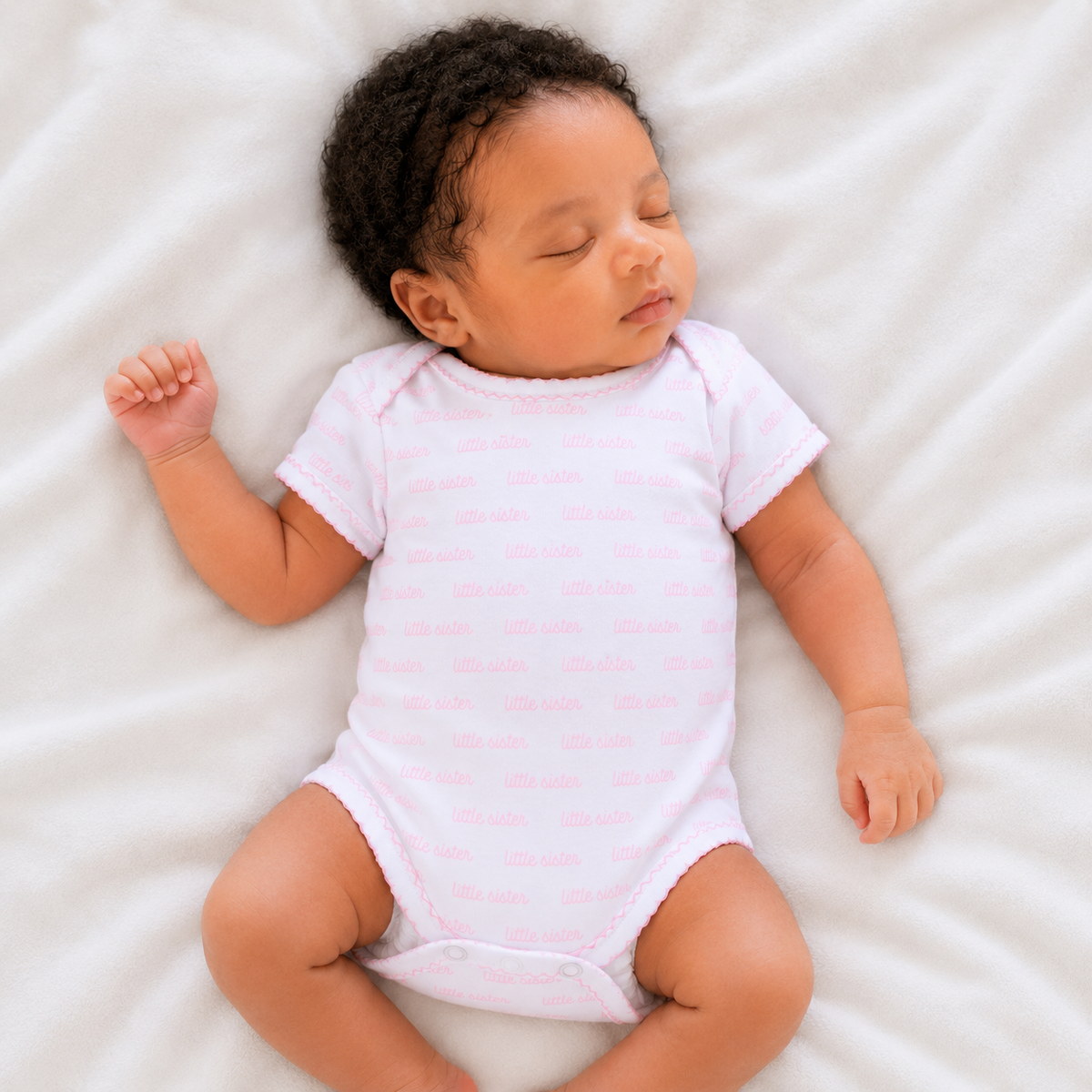 NB | Magnolia Baby | Little Sister Print Short Sleeve Bodysuit | NWT