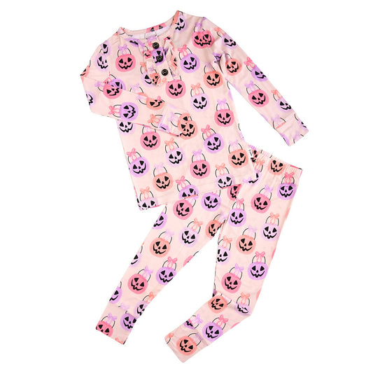 2T/3T | Gigi and Max | Emmy Ruffle Two Piece Bamboo Halloween Pumpkins Outfit | NWT