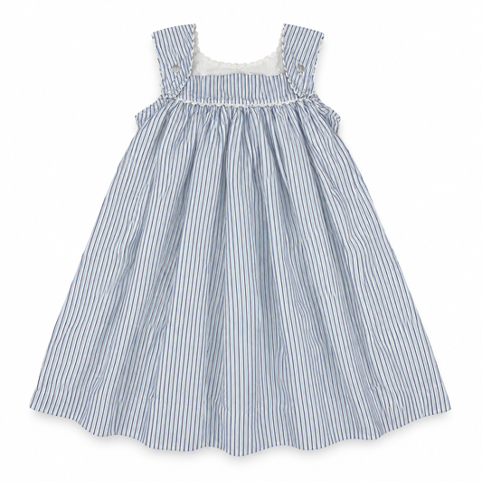 6X Lullaby Set Blue and White Striped Dress