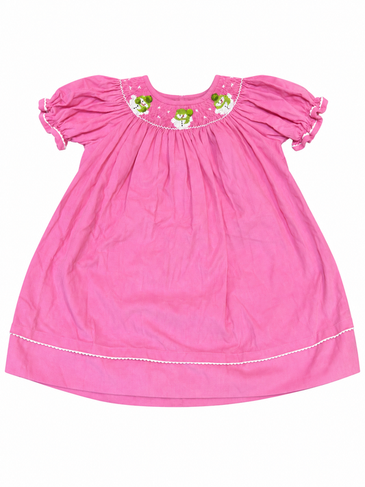 12M Carter's Baby pink smocked snowman dress