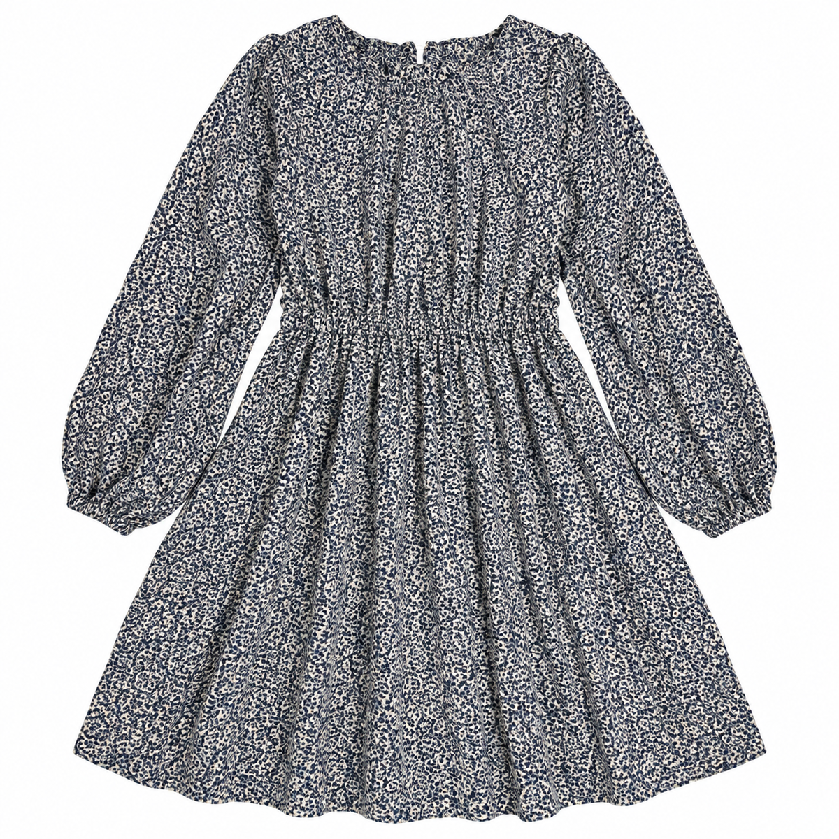 Hannah Kate navy and ivory floral long sleeve dress
