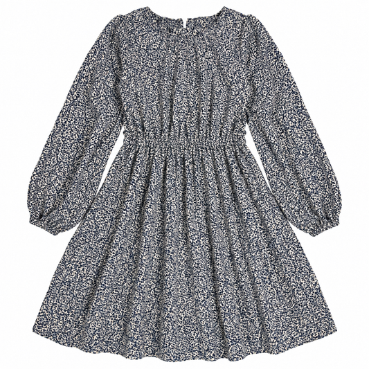 Hannah Kate navy and ivory floral long sleeve dress