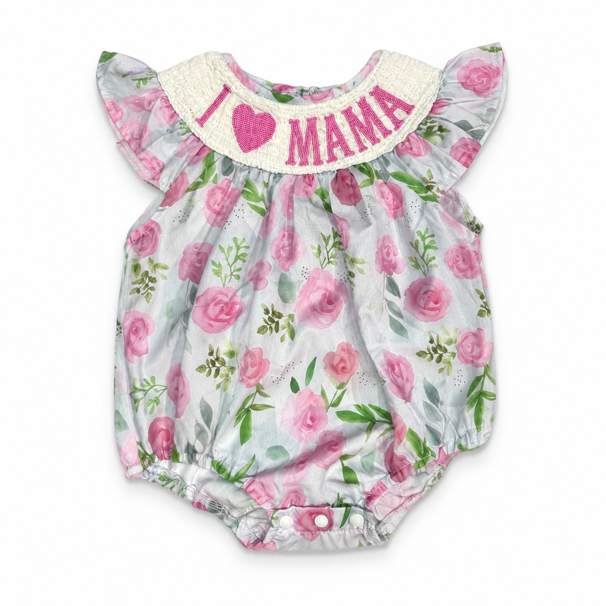 I Love Mama floral bubble