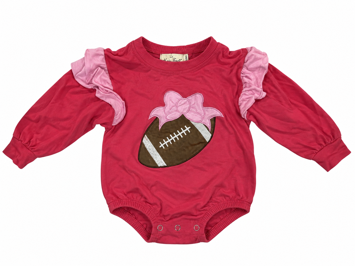 Marie Nicole pink football ruffle bubble size 3-6M