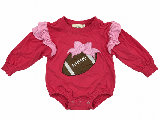 Marie Nicole pink football ruffle bubble size 3-6M