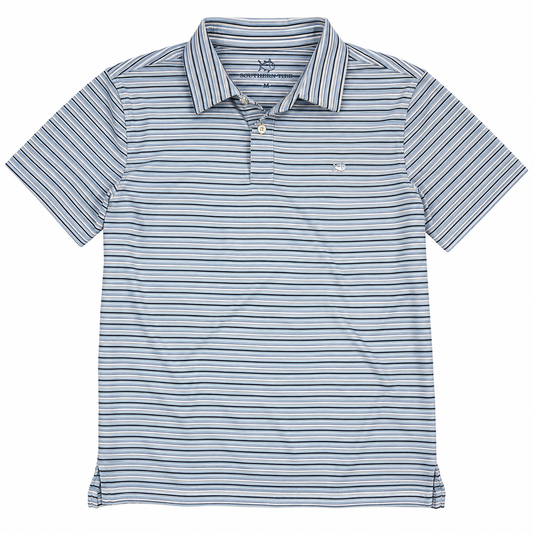 Southern Tide blue and white striped polo