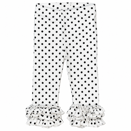 Sweet Honey black and white polka dot ruffle pants, size 2
